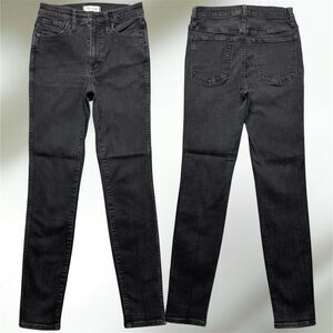 Madewell 10” High Rise Skinny Jeans Women’s Size 27 Faded Black Denim